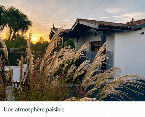 Le domaine de L’Adresse du Bassin au coucher du soleil
