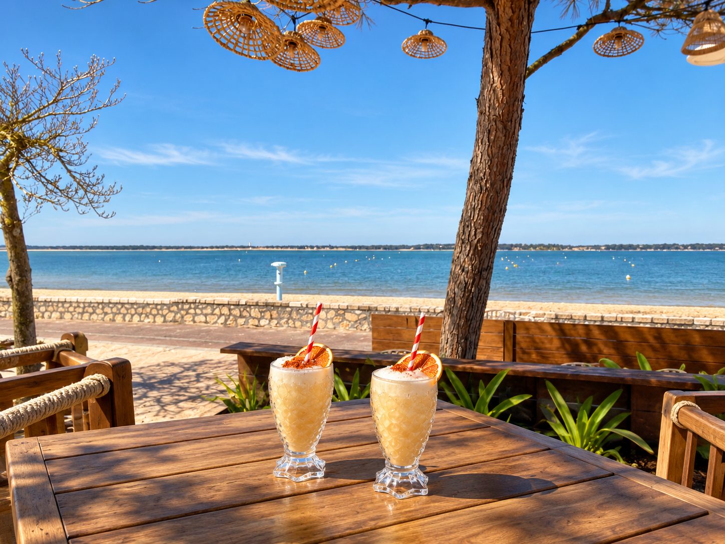Deux cocktails face au Bassin d’Arcachon pour un week-end à deux